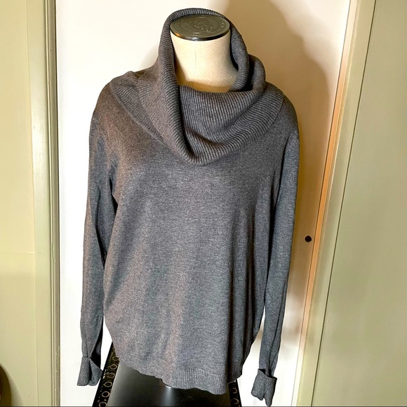 NWT Apt. 9 Gray Cowl Neck Sweater - Size Large - Picture 1 of 8